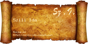 Szili Ida névjegykártya